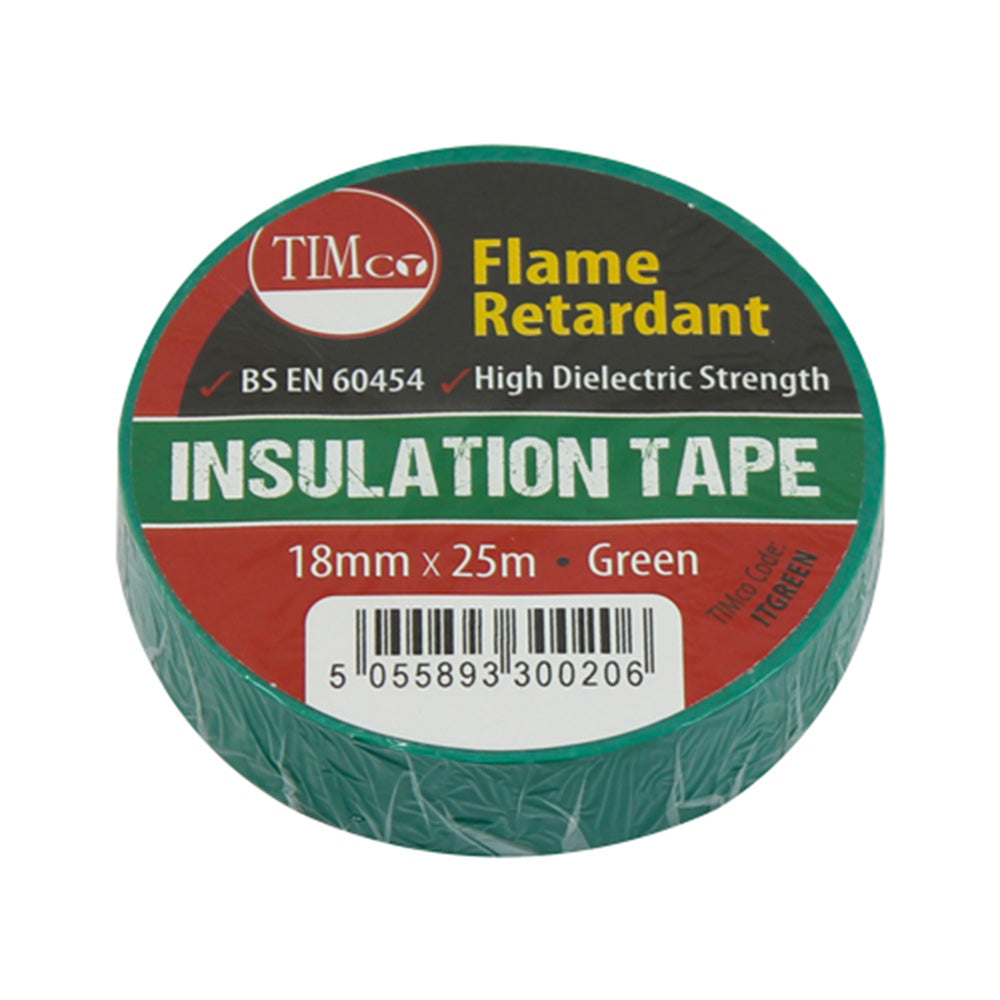 PVC Insulation Tape Green 5056110871097 Main Image PVC Insulation Tape Green 5056110871097 Main Image