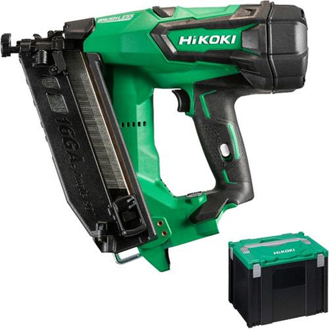 HIKOKI (HITACHI) HIKOKI NT1865DMAJ4Z 18V CORDLESS BRUSHLESS 16 GAUGE ANGLED FINISH NAILER BODY ONLY IN CARRY CASE Main Image