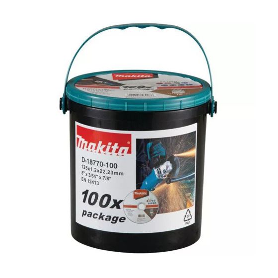 Makita D-18770-100 Thin Cutting Discs in Tub x100 Pcs 125mm Main Image