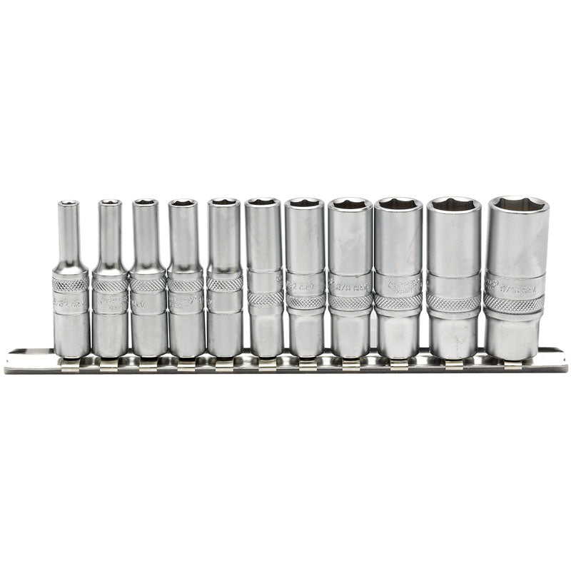 Draper Imperial Deep Socket on Metal Rail, 1/4  Sq. Dr. (11 Piece) Main Image
