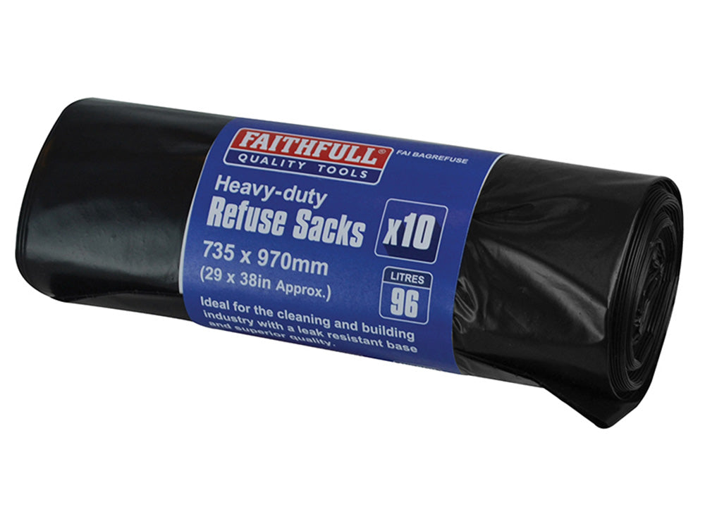 Faithfull Heavy-Duty Black Refuse Sacks- Main Image