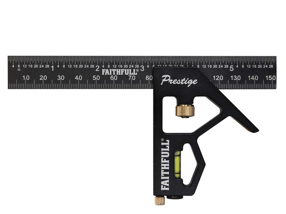 Faithfull Prestige Combination Square Black Aluminium 150mm (6in)- Main Image