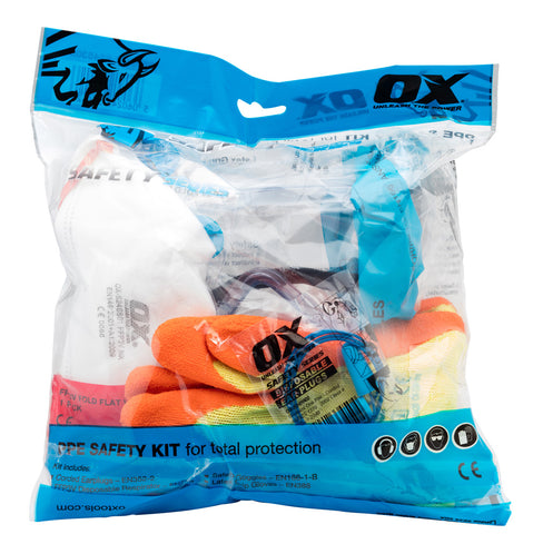 PPE Safety Kit- 1xFFP3 Masks, Ear Plugs, Grip Gloves, Safety Goggle In Polybag OX-S245305 - OX-S245305 Main Image