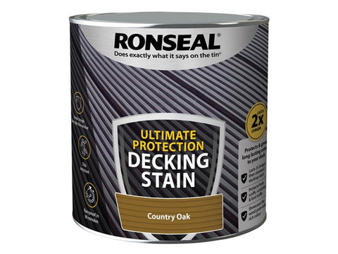 Ronseal Ultimate Protection Decking Stain Country Oak 2.5 litre-39110 Main Image