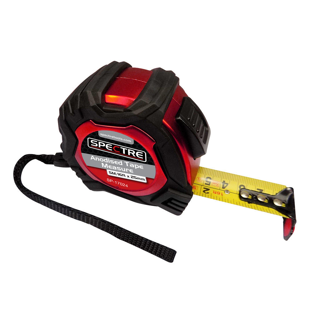 Spectre Anodised Finish Professional Plus 5M/16ft x 25mm Dual-Marked Steel Tape Measure (SP-17024) Main Image