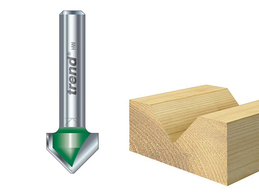 Trend C044 x 1/4 TCT CraftPro Chamfer V-Groove Cutter 45 6.0 x 12.7mm-C044X1/4TC Main Image