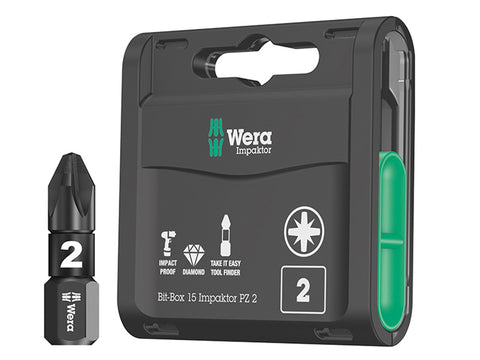 Wera Bit-Box 15 Impaktor PZ, PZ 2 x 25 mm, 15 pieces 05057763001 Main Image