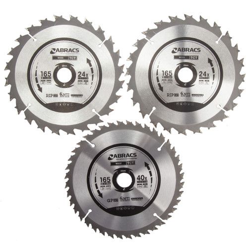 Abracs 3 Piece 165mm TCT Blade Set Main Image