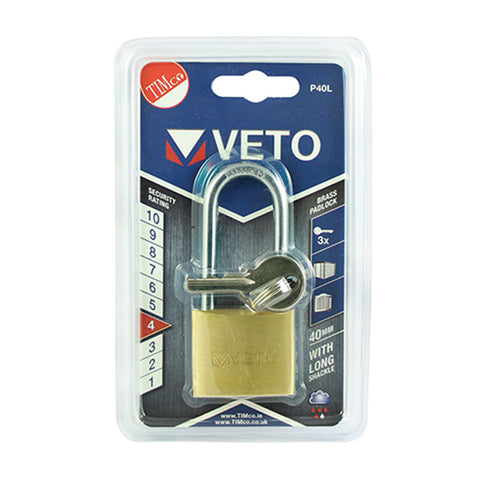 Brass Padlock - Long Shackle Main Image