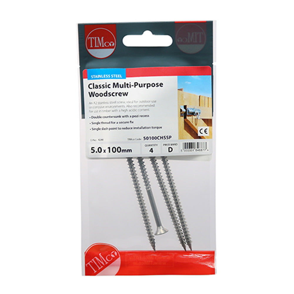Classic Multi-Purpose Screws - PZ - Double Countersunk - Stainless Steel Main Image