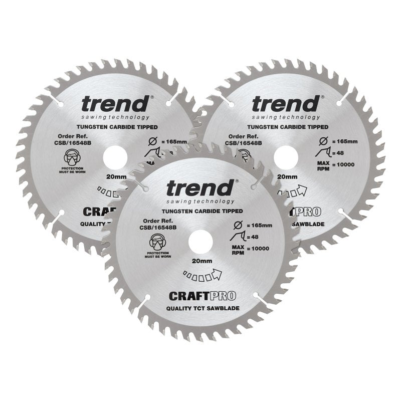 TREND CSB/165/3PK/A 165MM 48T TRIPLE PACK Main Image