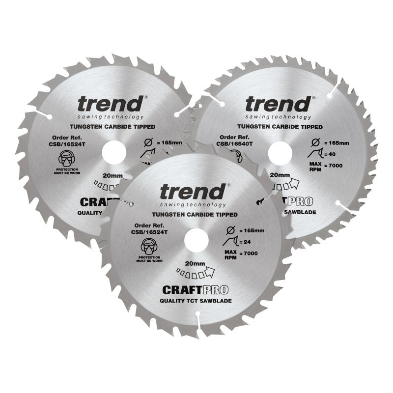 TREND CSB/165/3PK/C 165MM MIXED TRIPLE PACK 24T X 2/40T X 1 Main Image