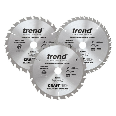 TREND CSB/165/3PK/C 165MM MIXED TRIPLE PACK 24T X 2/40T X 1 Main Image