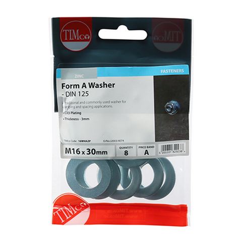 Form A Washer (DIN 125-A) - Zinc