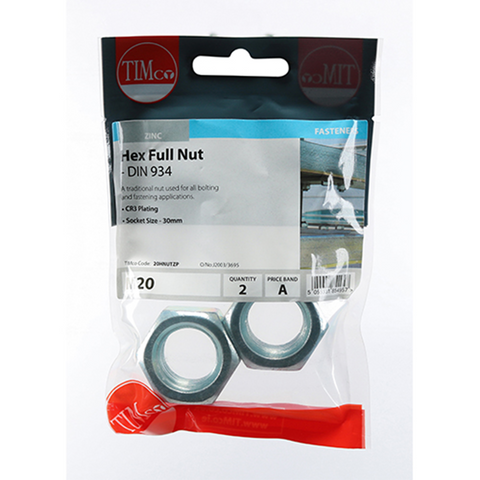Hex Full Nut (DIN 934) - Zinc