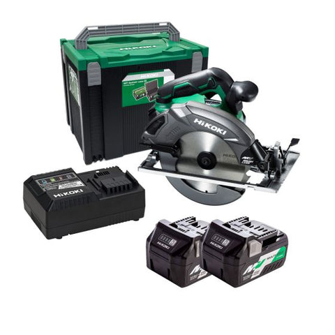 HiKOKI (Hitachi) HiKOKI C3607DAJRZ 36v Cordless Brushless 185mm Circular Saw Inc 2x 2.5Ah Batts In Carry Case Main Image