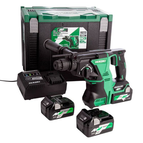 HiKOKI (Hitachi) HiKOKI DH36DPAJSZ 36v MULTI VOLT Brushless SDS+ Plus Hammer Drill Inc 3x 2.5Ah Batts Main Image