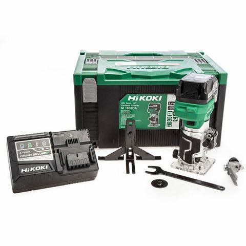 HiKOKI (Hitachi) HiKOKI M1808DAJPZ 18v Cordless Brushless 1/4  Router Trimmer Inc 1x 5.0Ah Battery Main Image
