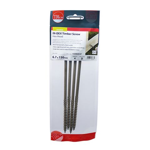 In-Dex Timber Screws - Hex Head - Exterior - Green