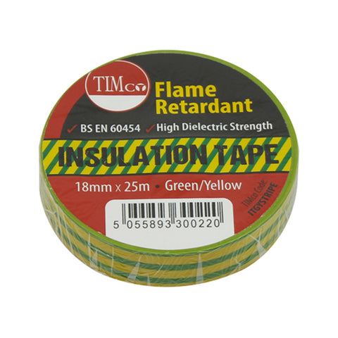 PVC Insulation Tape Yellow & Green Stripe 5056110871110 Main Image