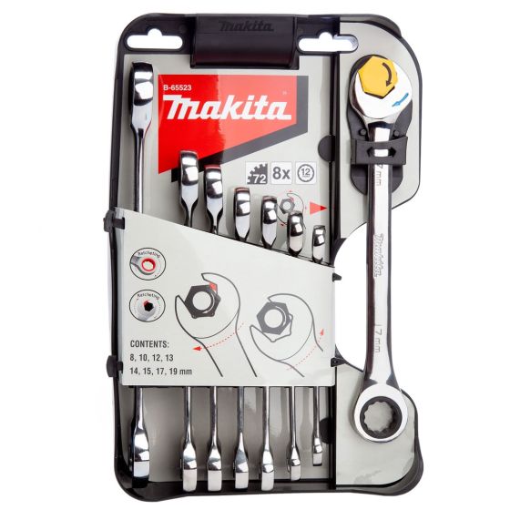 Makita B-65523 Double Ratchet Wrench Set x8 Pcs Main Image