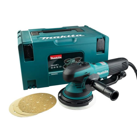 Makita BO6050J Random Orbit Sander 150mm in Makpac Case Main Image