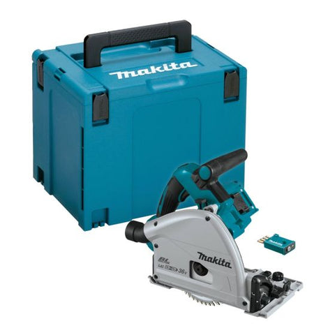 Makita DSP601ZJU Twin 18v LXT AWS Cordless Plunge Saw 165mm Body Only In Makpac Carry Case Main Image