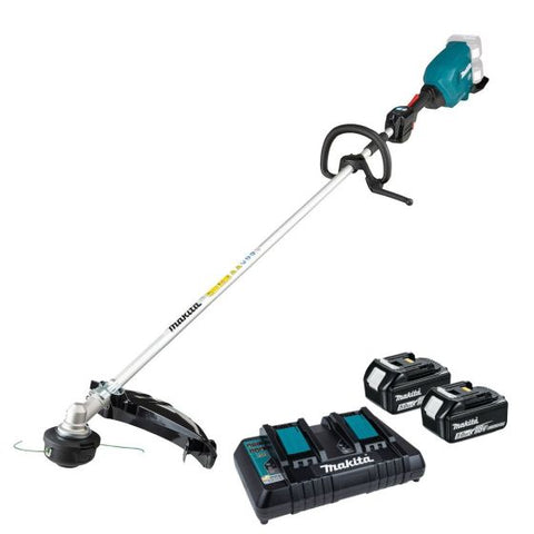 Makita DUR369LPT2 Twin 18v LXT Cordless Brushless Line Trimmer Inc 2x 5.0Ah Batts Main Image