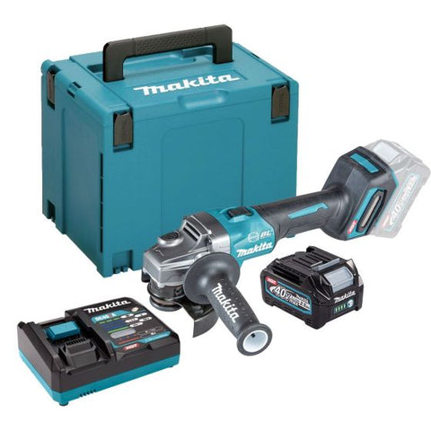 Makita GA004GD101 40v Max XGT Slide Switch 115mm Angle Grinder Inc 1x 2.5Ah Battery Main Image