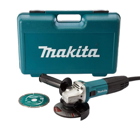 Makita GA4530RKD 115mm Slim Angle Grinder with Anti-Restart & Diamond Blade in Carry Case Main Image