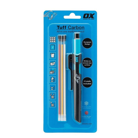 Ox Tools P503210 Tuff Carbon Marking Pencil Value Pack Inc 4x Replacement Pencil Leads Main Image