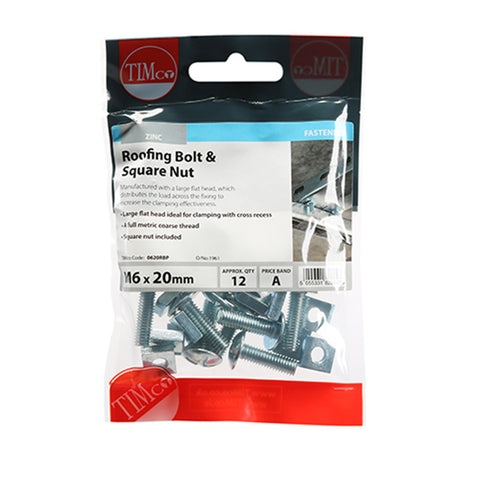 Roofing Bolt & Square Nut - Zinc Main Image