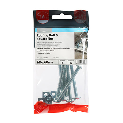 Roofing Bolt & Square Nut - Zinc Main Image