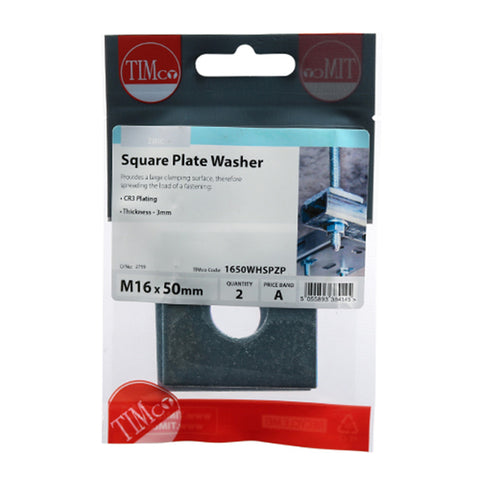 Square Plate Washer - Zinc Main Image